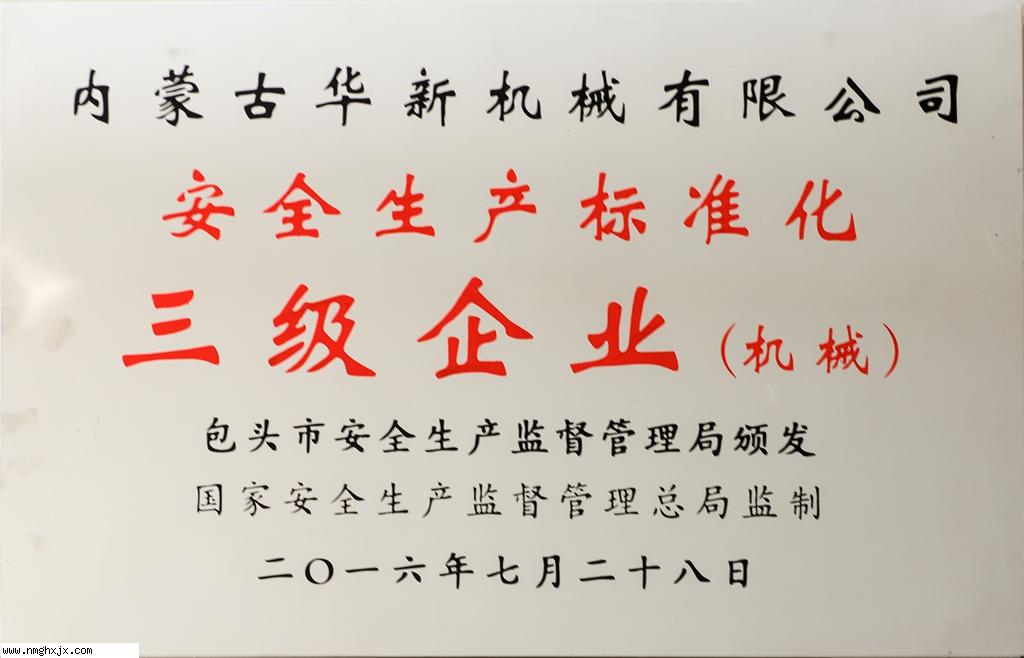 安全生产标准化三级企业(机 械)